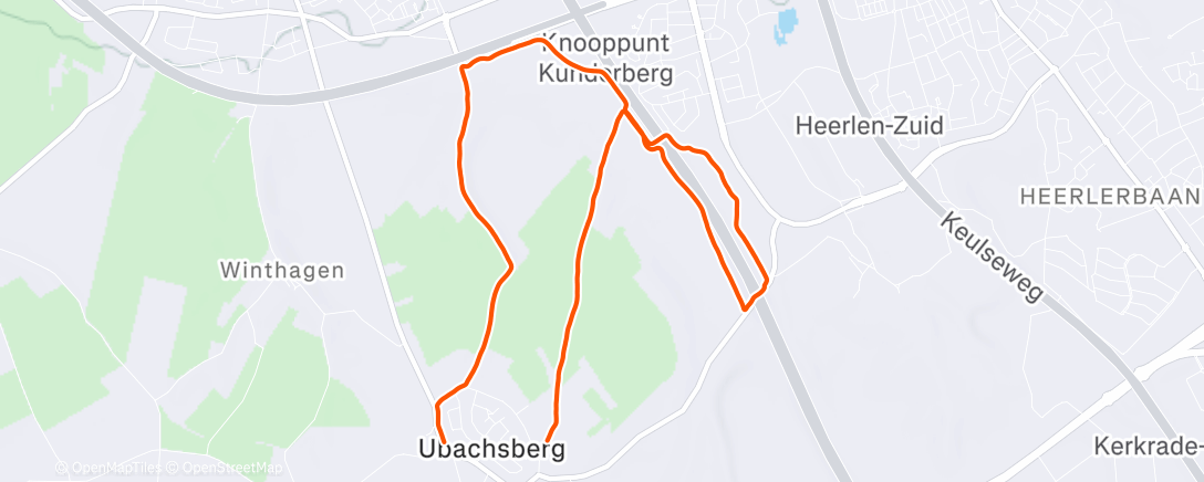 Map of the activity, Middagloop