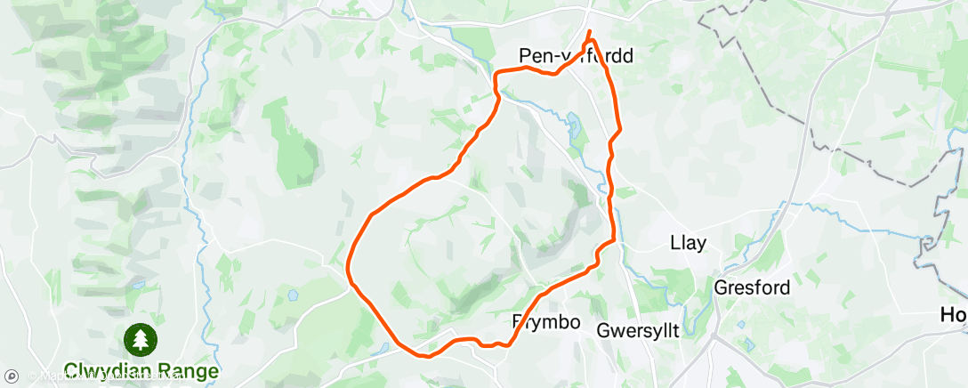 Map of the activity, Lunch Ride