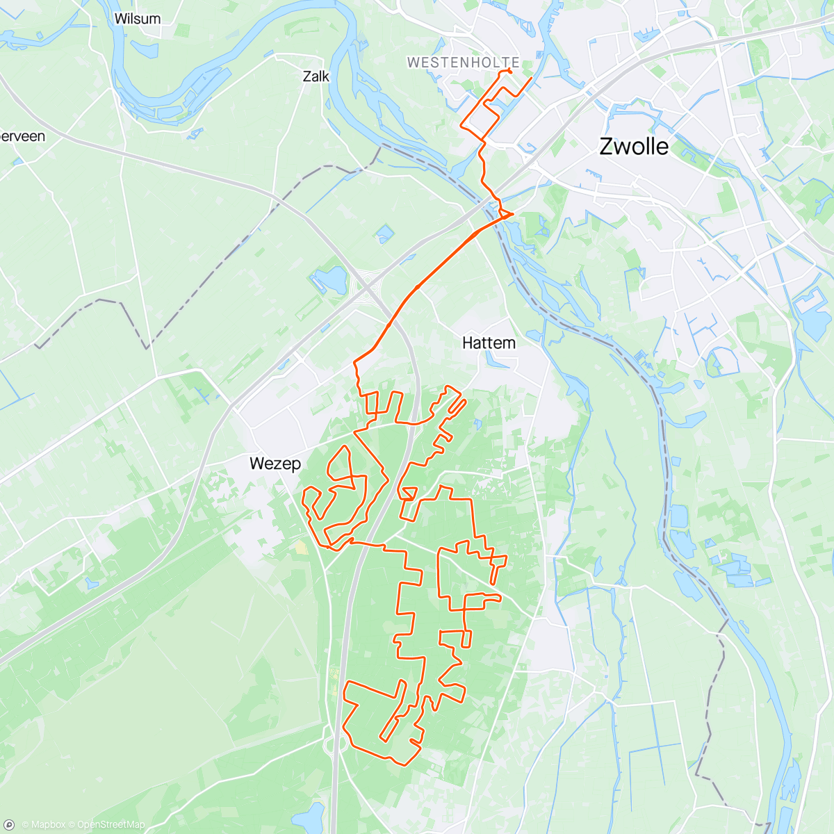 Map of the activity, Oliebollentocht 2023