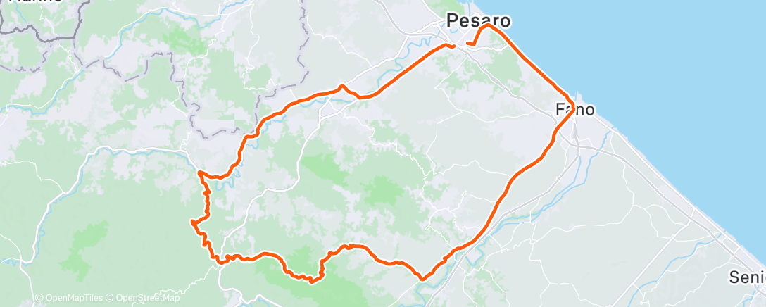 Map of the activity, Mattina Giro