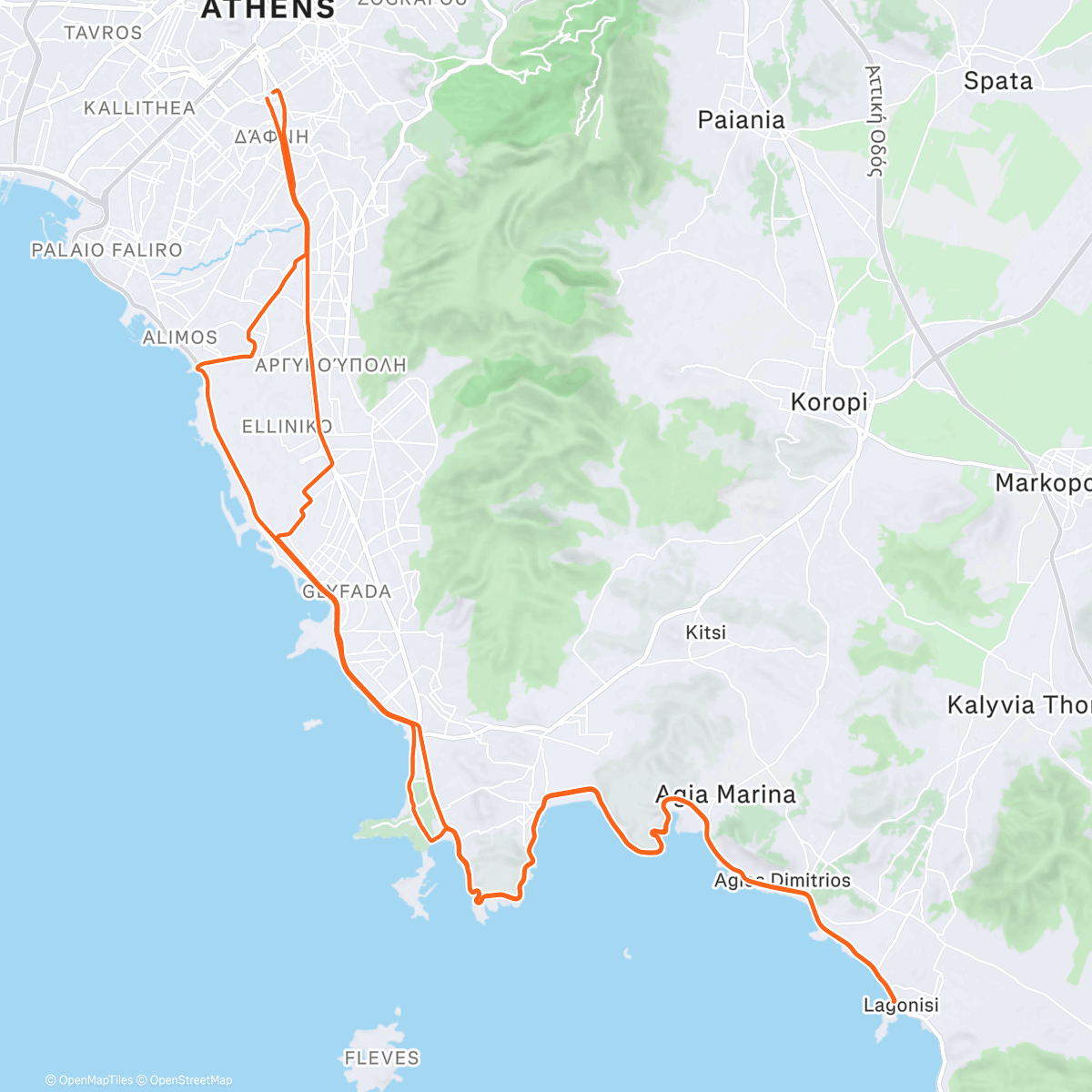 Map of the activity, Βασανίζομαι.