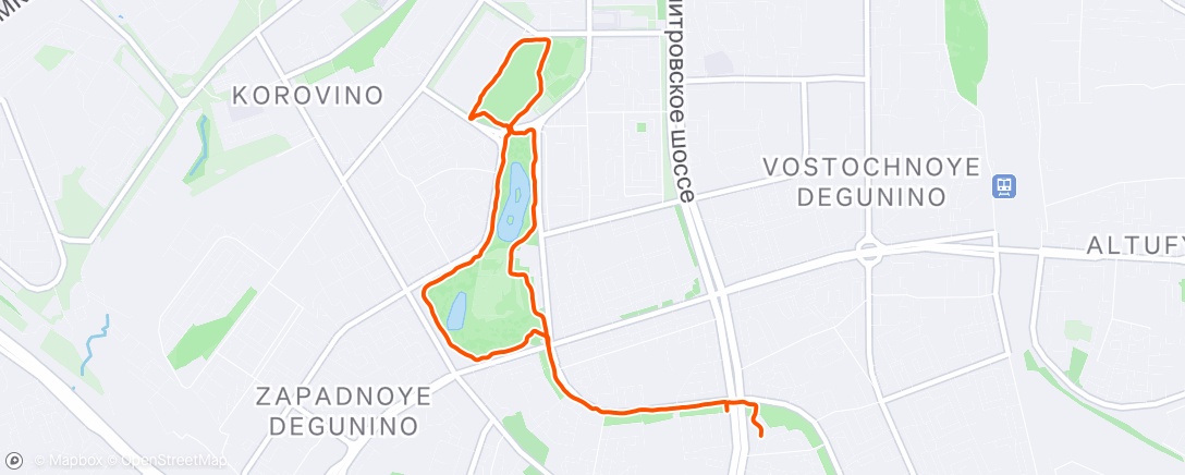 Map of the activity, Вечерний забег