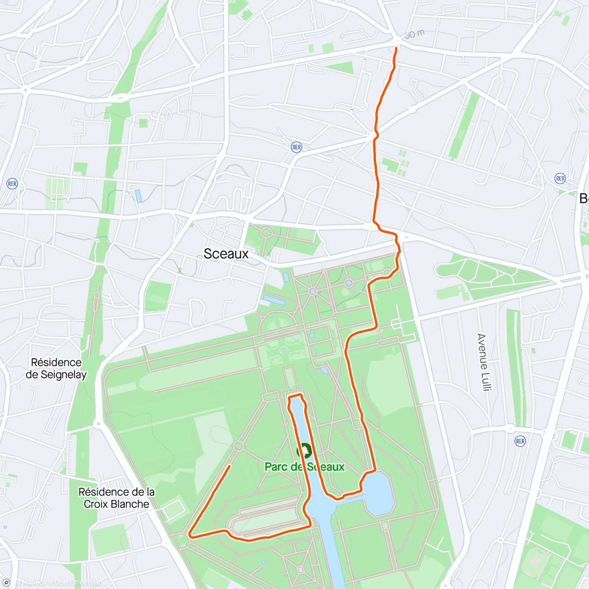 Map of the activity, Run avec la cousine