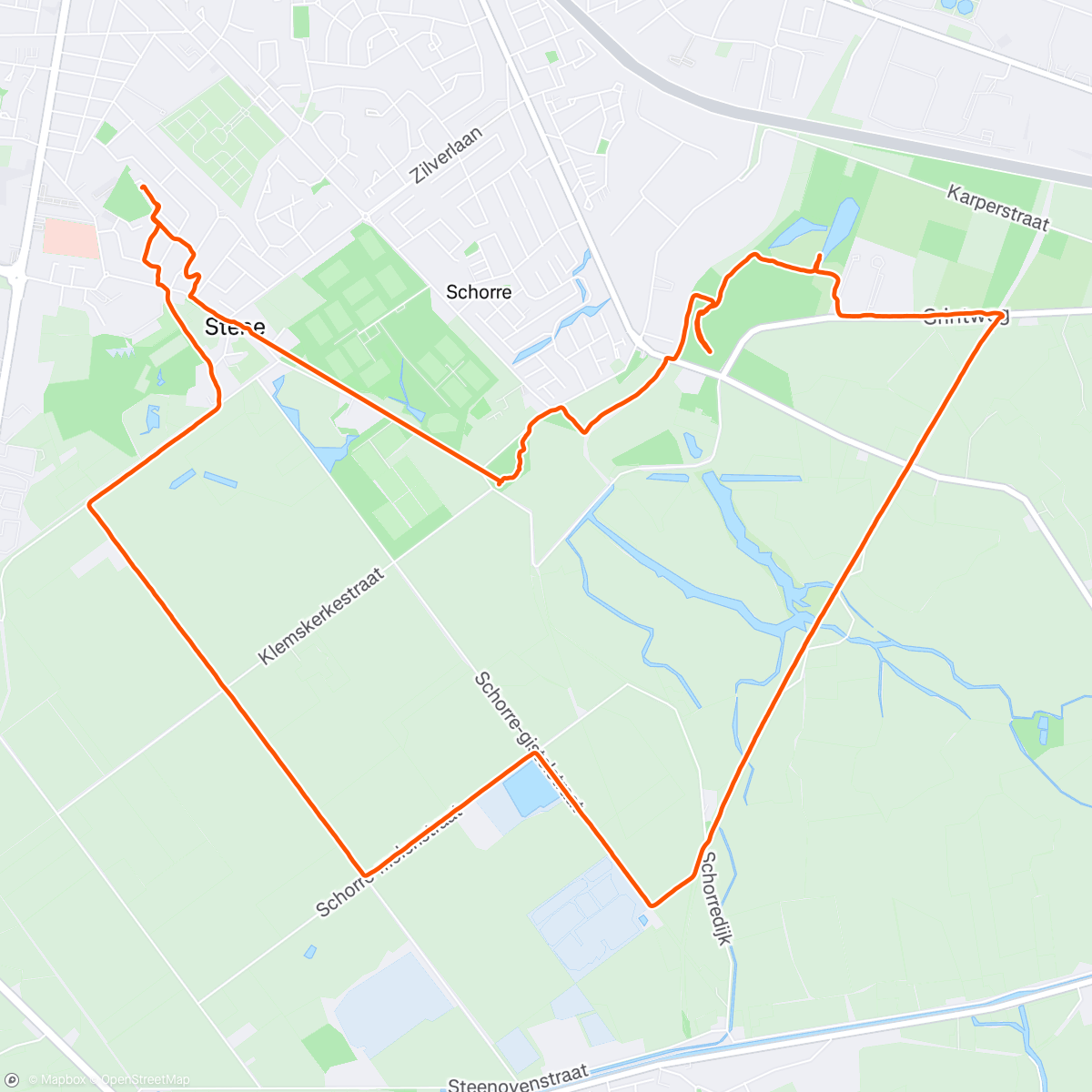 Map of the activity, Middagwandeling