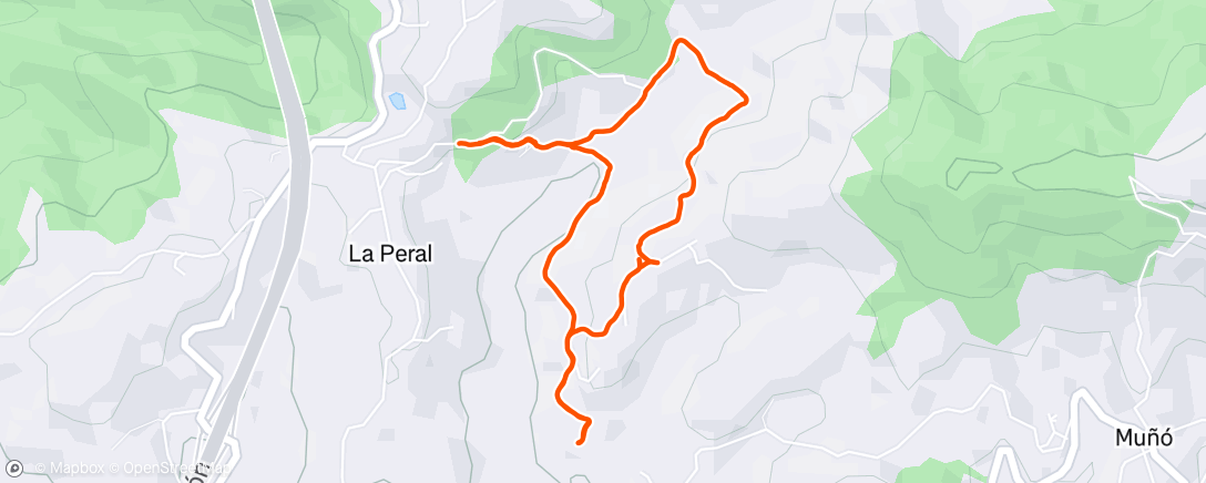 Map of the activity, Caminata de noche