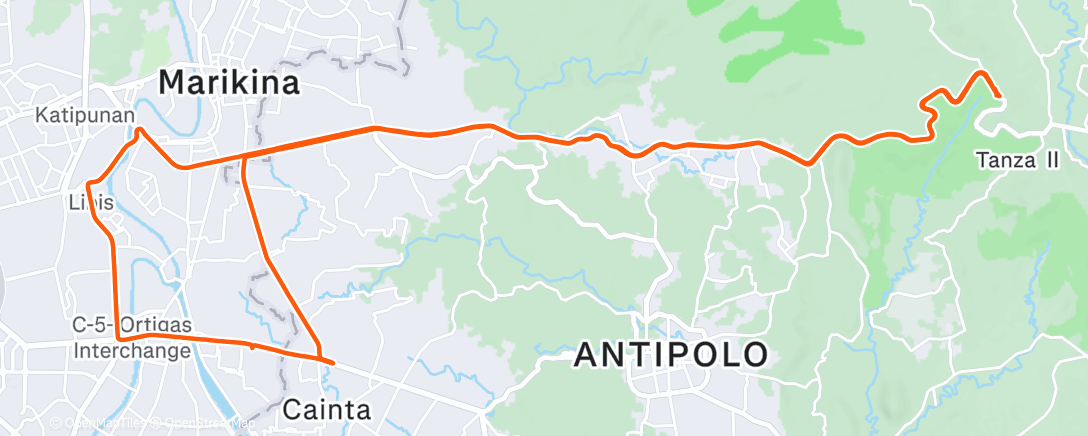 Map of the activity, Morning Ride