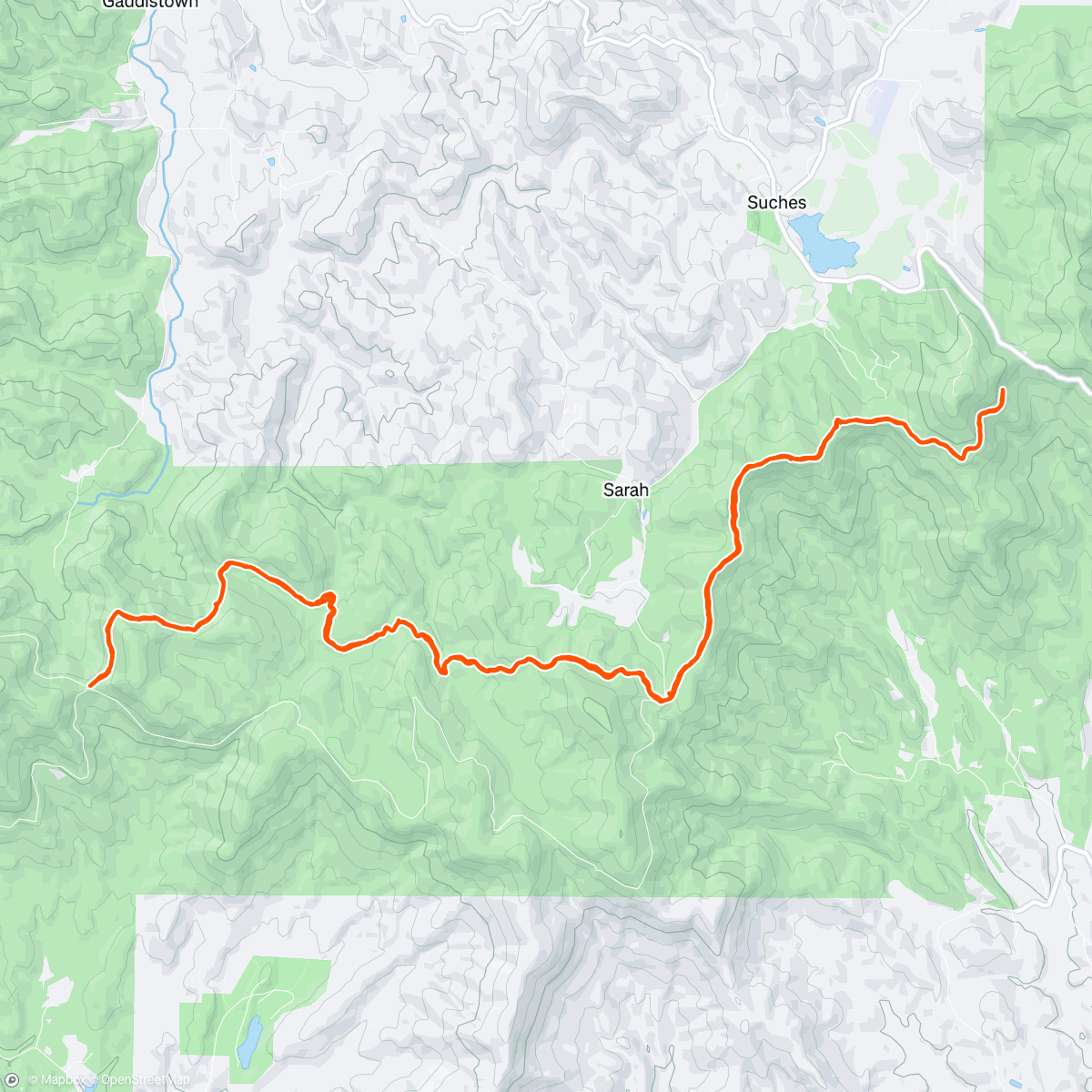 Map of the activity, Woody to Cooper Gap