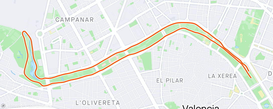 Map of the activity, Trote por el río