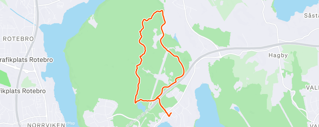 Map of the activity, Lunch Trail Run