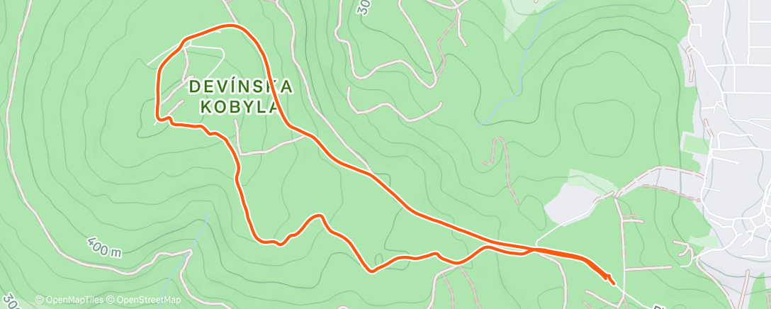 Map of the activity, Afternoon Hike