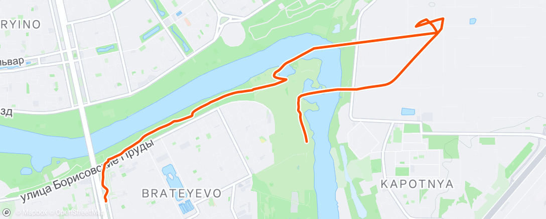 Map of the activity, Дневной забег