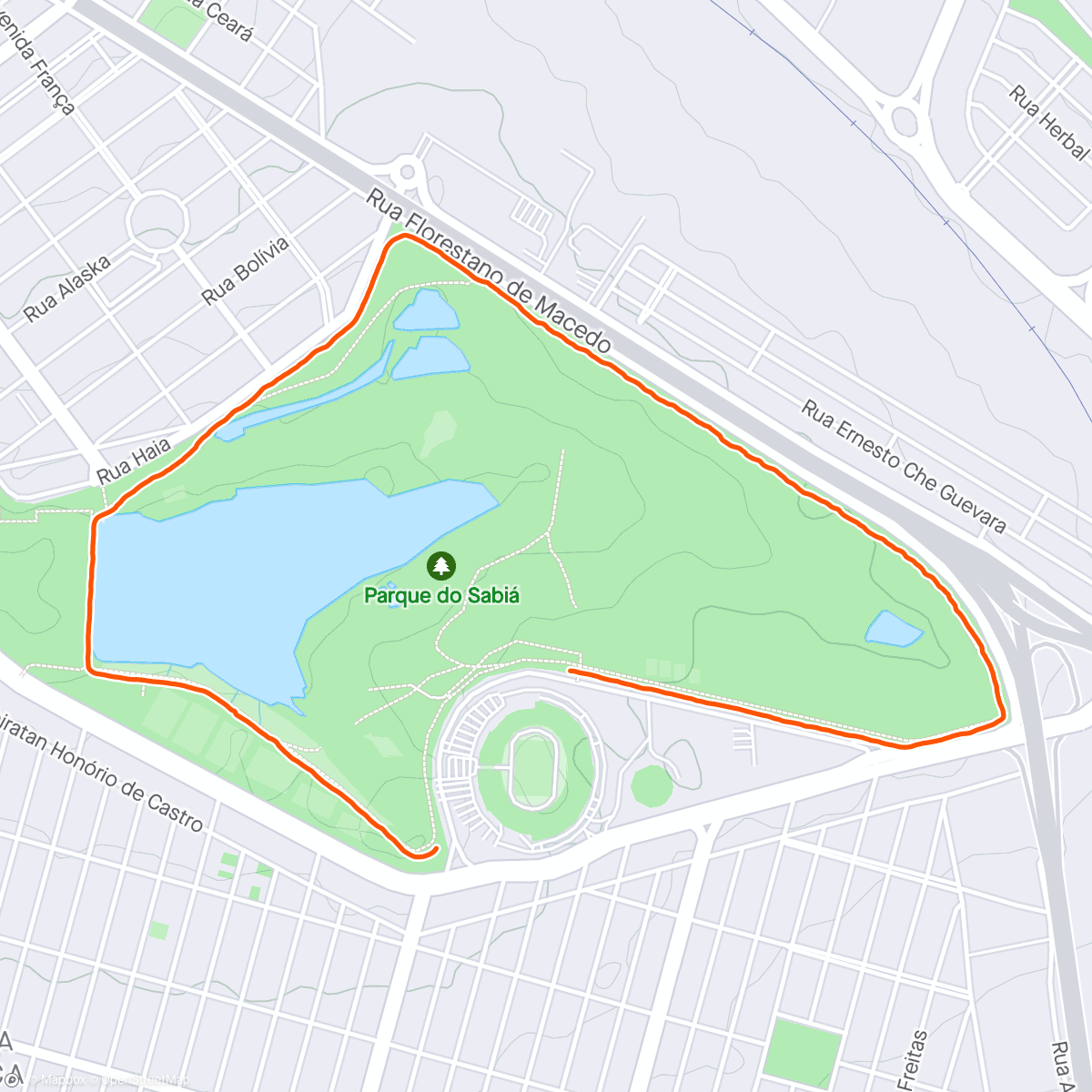 Mapa de la actividad, Caminhada no Parque do Sabiá