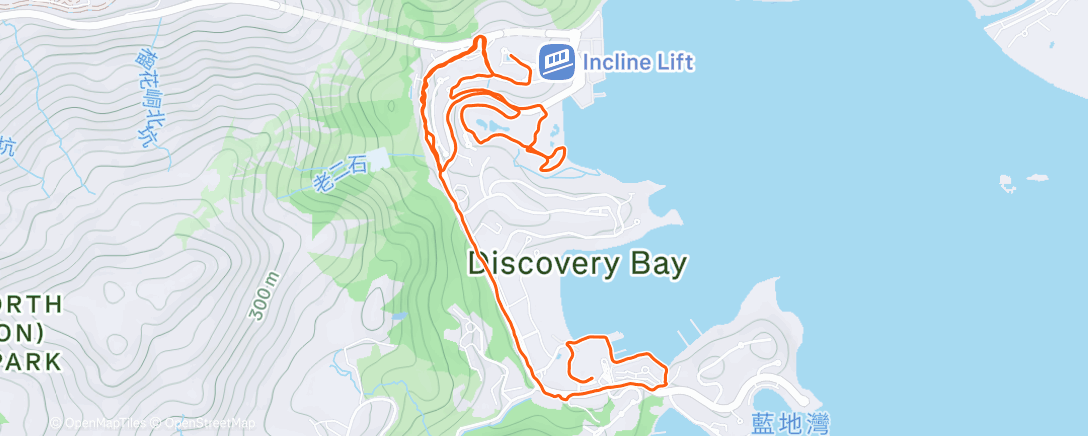 Map of the activity, Afternoon Run