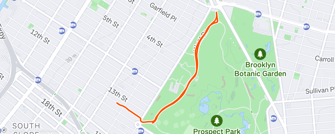 Map of the activity, Morning Run
