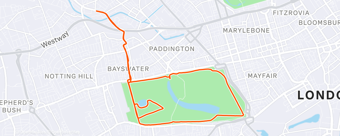 Map of the activity, Afternoon Run