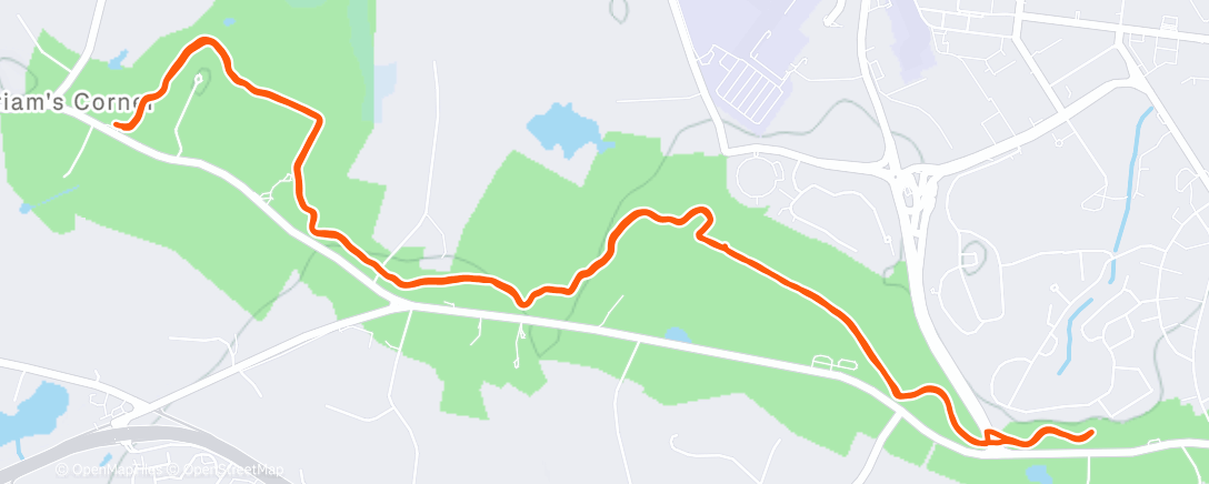 Map of the activity, Afternoon Run
