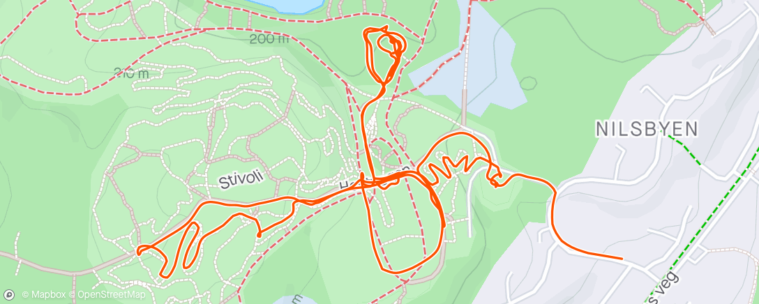Map of the activity, Tvk terrengsykkeltreing med eldsteman