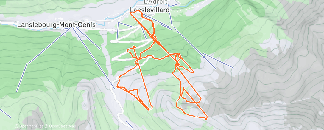 Карта физической активности (Ski alpin dans l'après-midi)