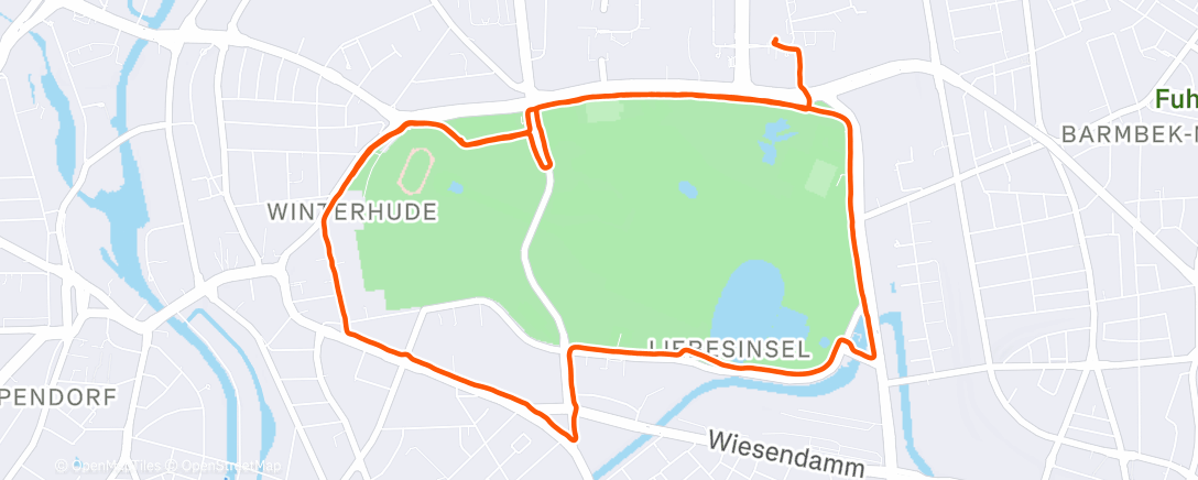 Map of the activity, 26: 8km easy met versnellingen