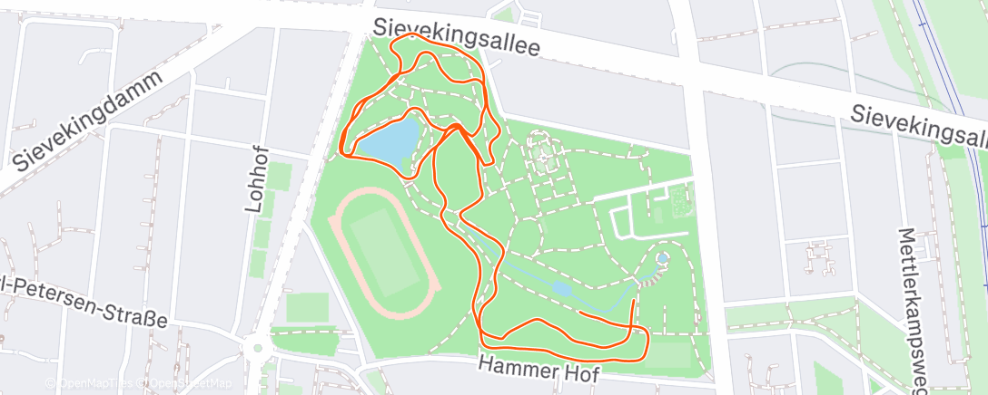 Map of the activity, Lauf am Mittag