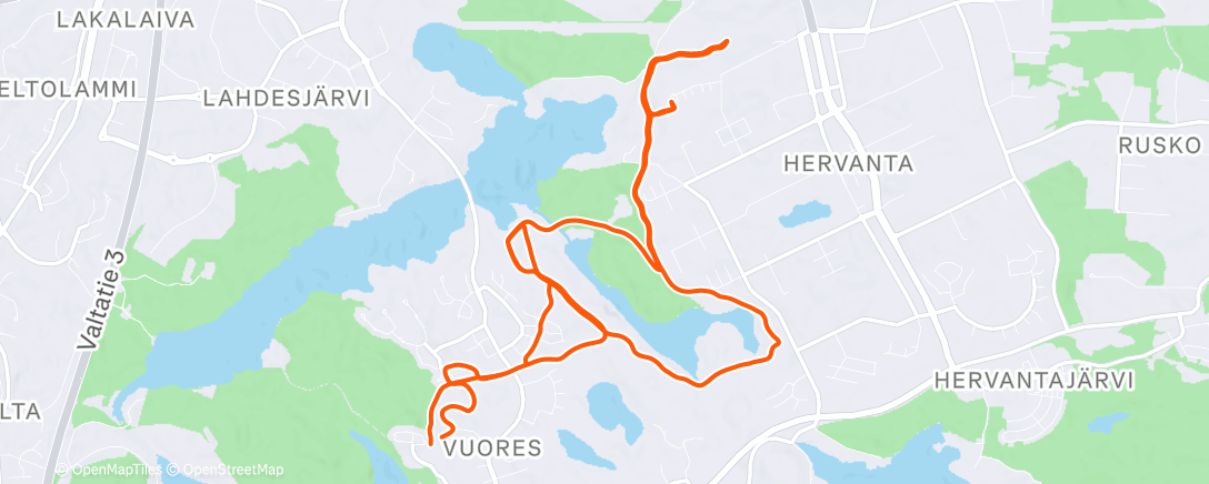 Map of the activity, Evening Hike