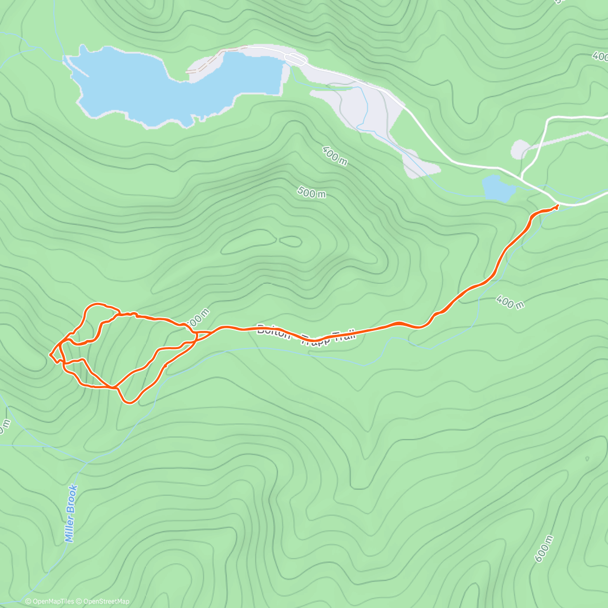 Map of the activity, Morning laps