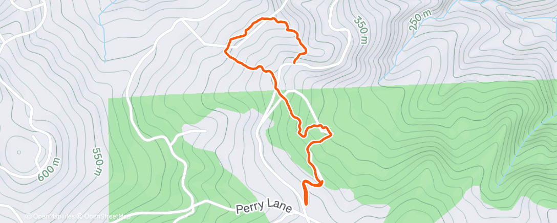 Map of the activity, Afternoon Run