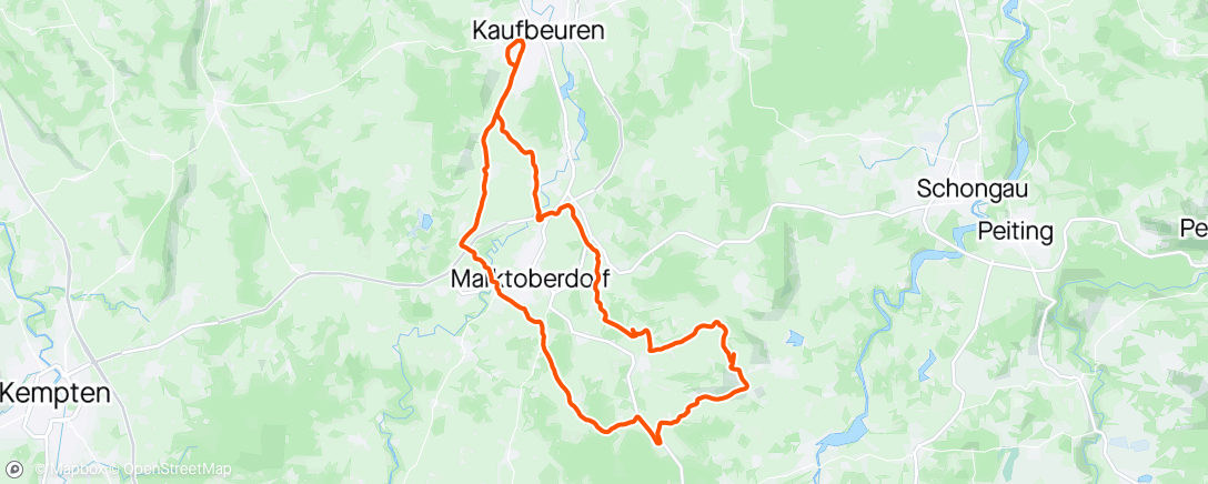 Mapa da atividade, E-Bike-Fahrt zur Mittagszeit