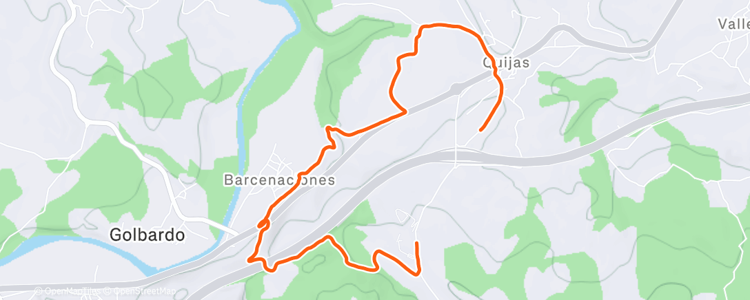 Map of the activity, Caminata de tarde