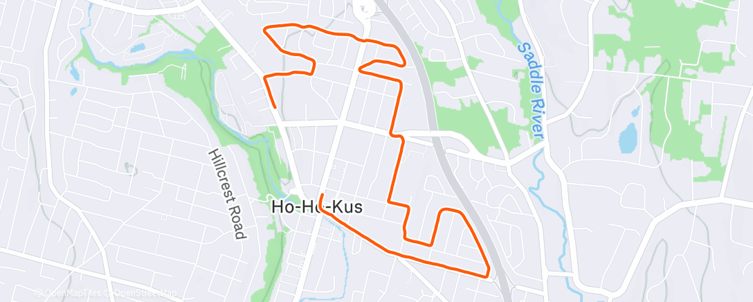 Map of the activity, Afternoon Run