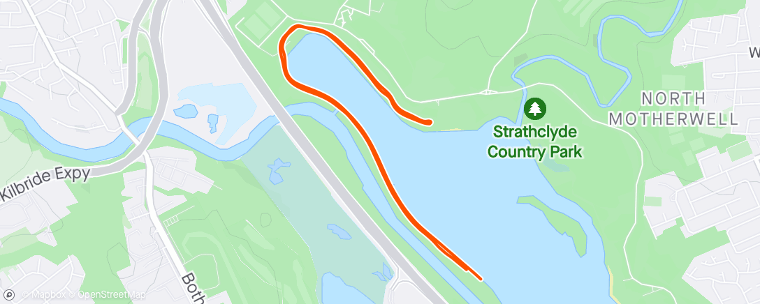 Map of the activity, Strathclyde Park Run