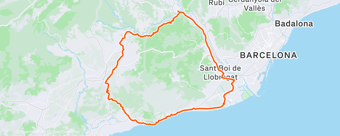 Map of the activity, Bicicleta por la mañana