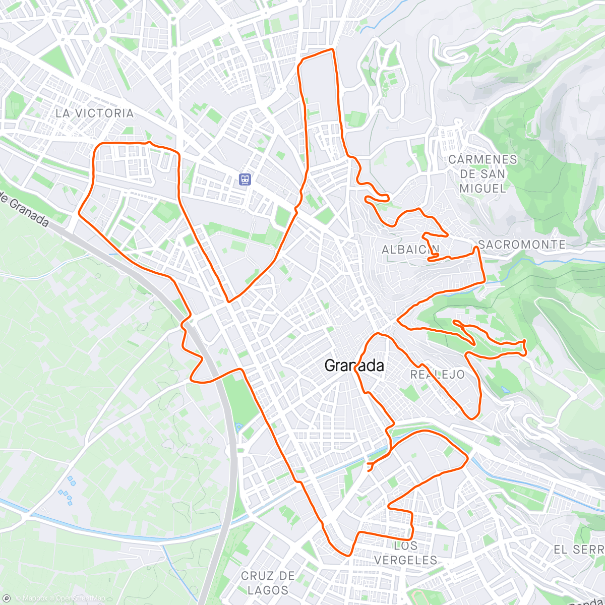 Mapa de la actividad, Media maratón de Granada