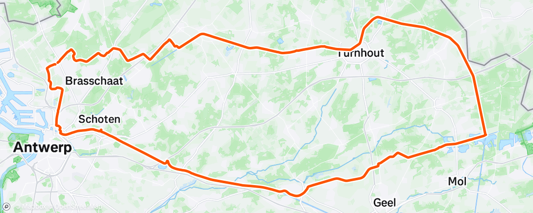 Map of the activity, Fietsen