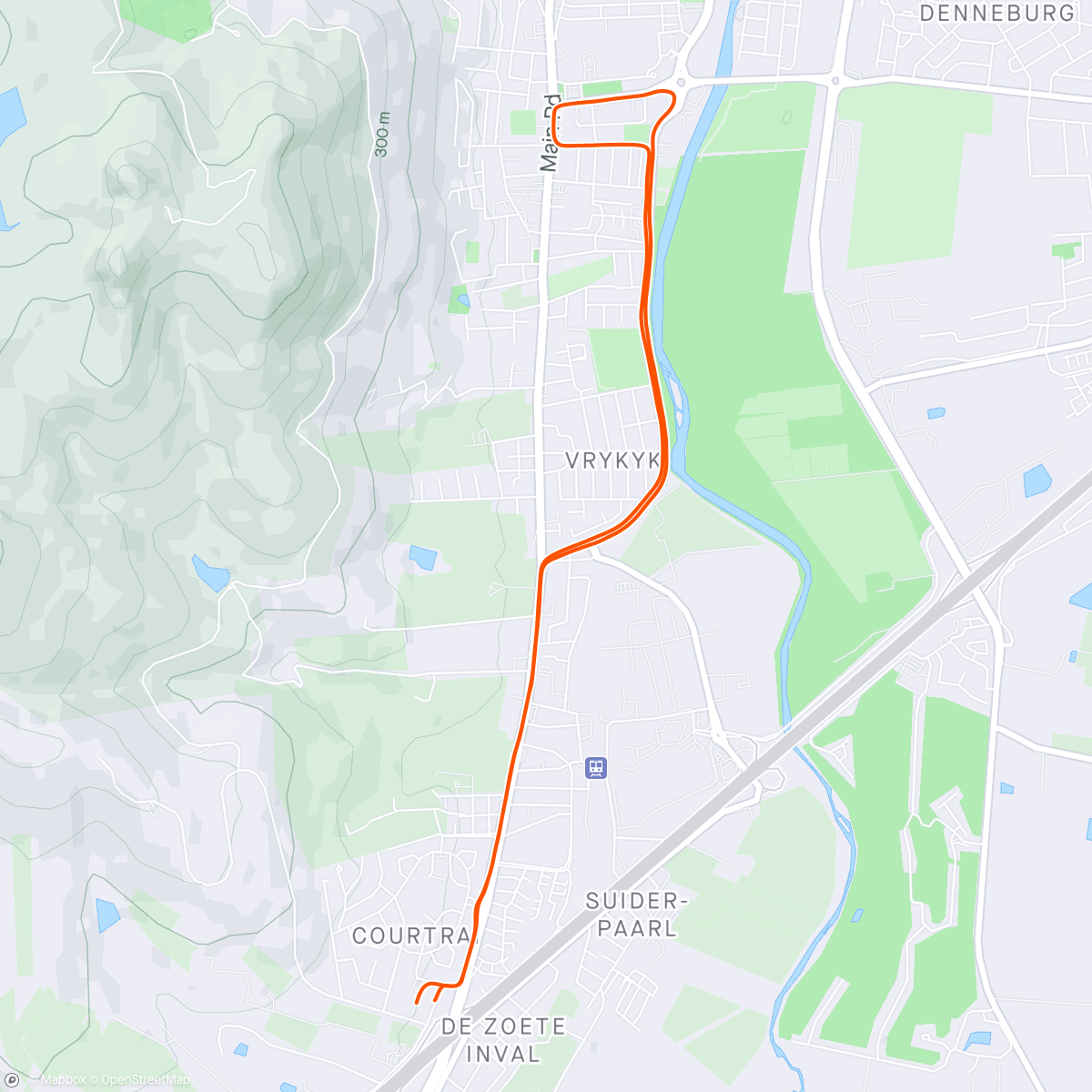 Map of the activity, SportSa Paarl Run.