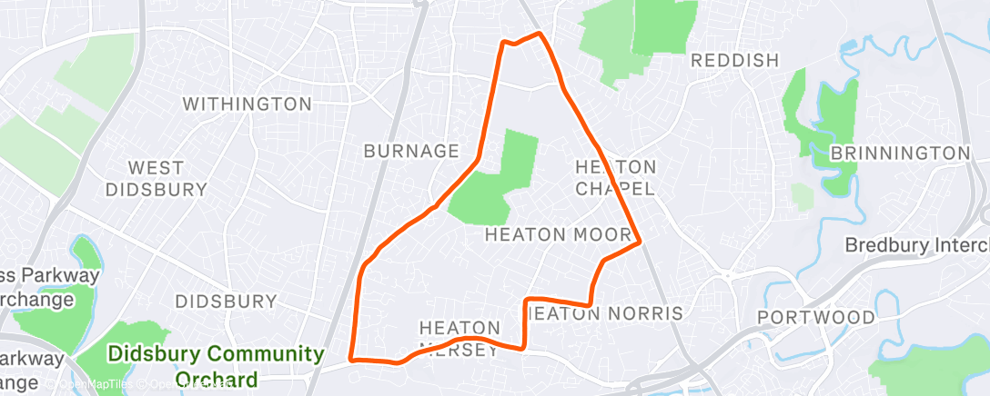 Map of the activity, 10k  @60-70% effort