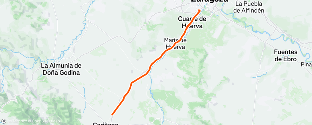 Map of the activity, Bicicleta a la hora del almuerzo