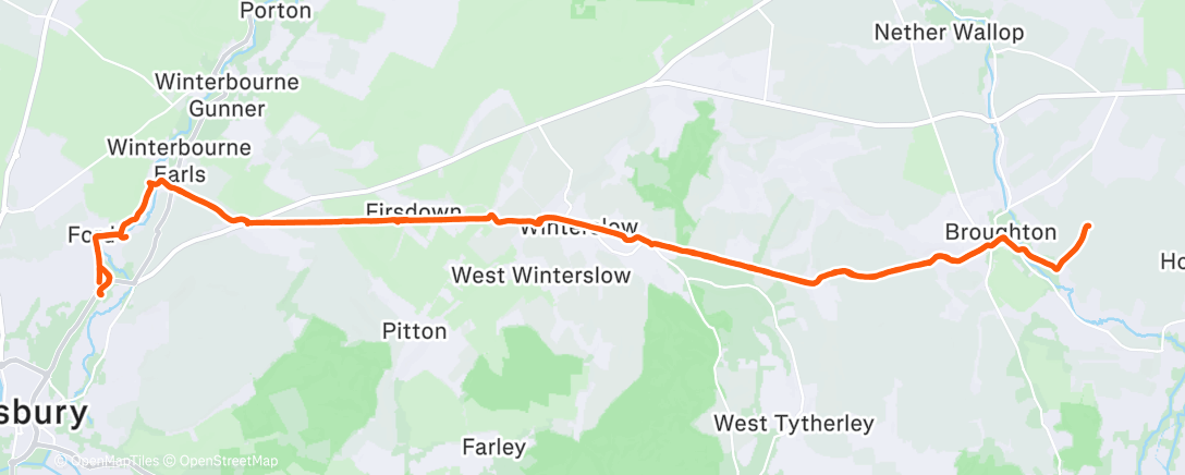 Map of the activity, Lunch Gravel Ride