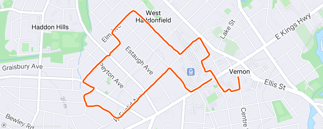 Map of the activity, Thurs Morn Misty Run