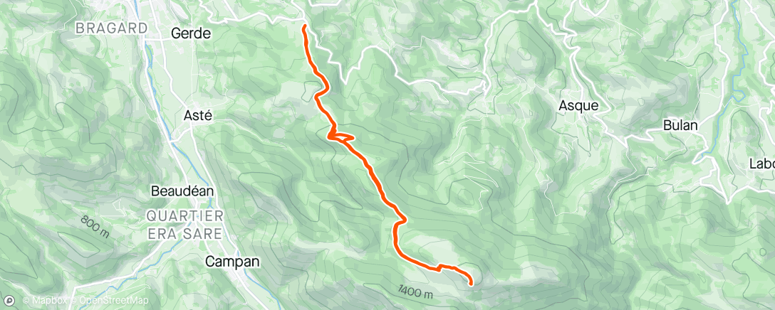 Mapa de la actividad, Afternoon Trail Run