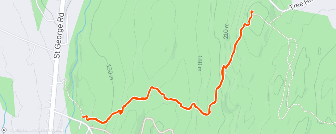 Map of the activity, Afternoon Hike