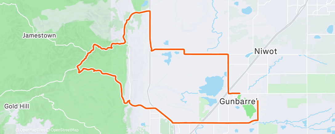 Map of the activity, Lunch Ride