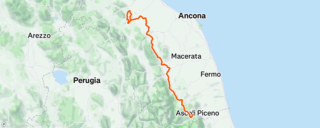 Map of the activity, Tirreno Adriatico st5