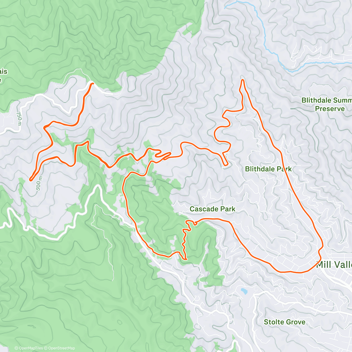 Map of the activity, Old Railroad and back down