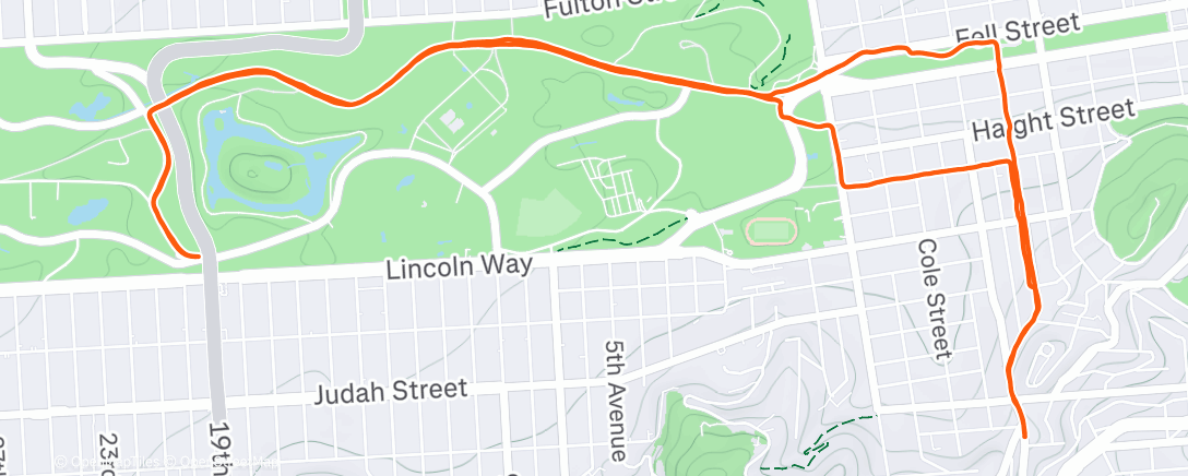 Map of the activity, Afternoon Run