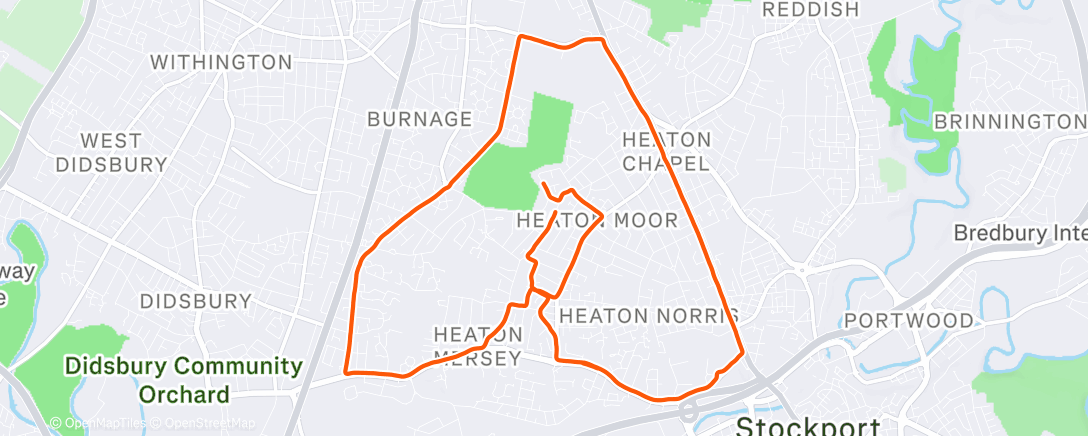 Map of the activity, Afternoon Run