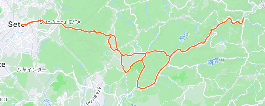 Map of the activity, 朝のライド