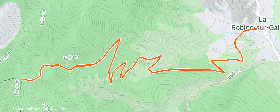 Map of the activity, Afternoon Run
