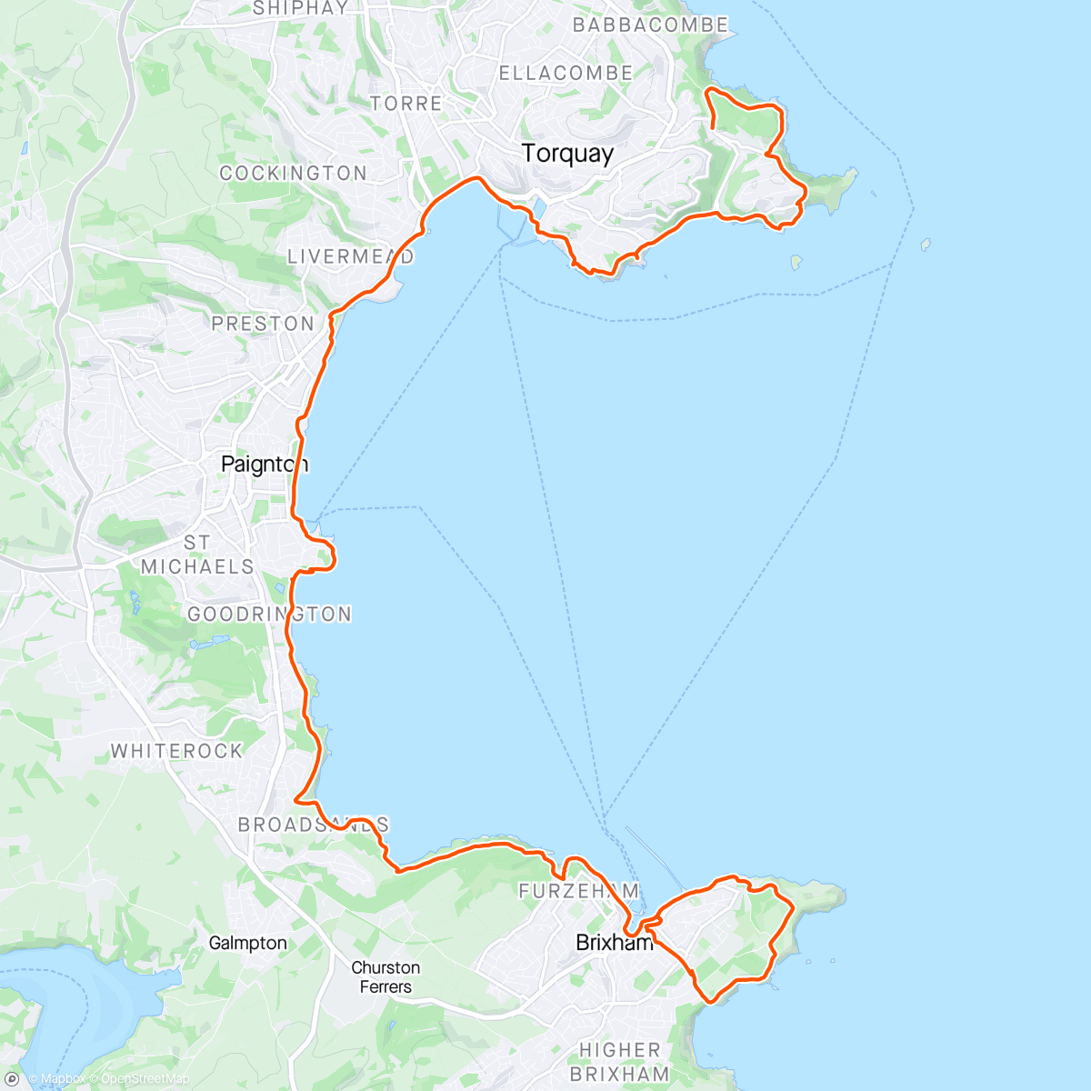 Map of the activity, UK Coast Walk - Day 329