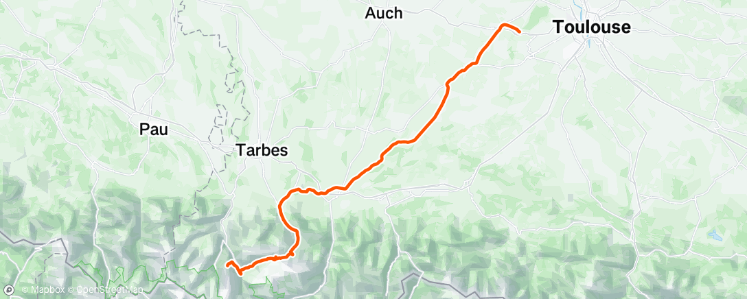 Map of the activity, Bicicleta a la hora del almuerzo